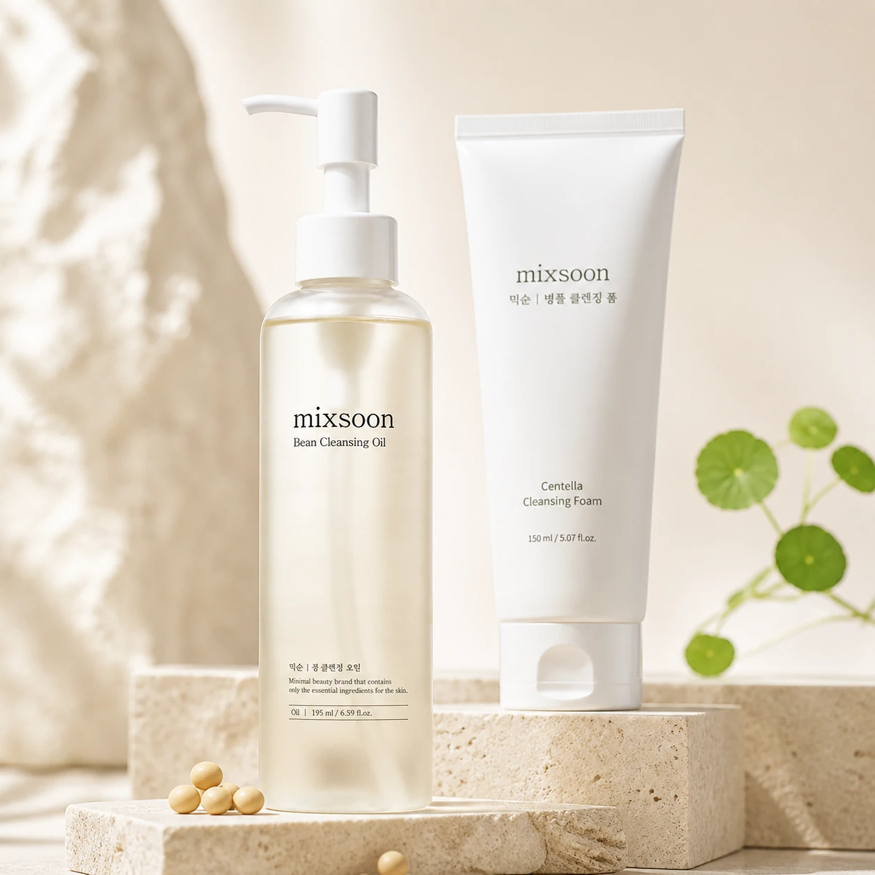 Mixsoon Double Cleansing Set con Bean Cleansing Oil y Centella Cleansing Foam