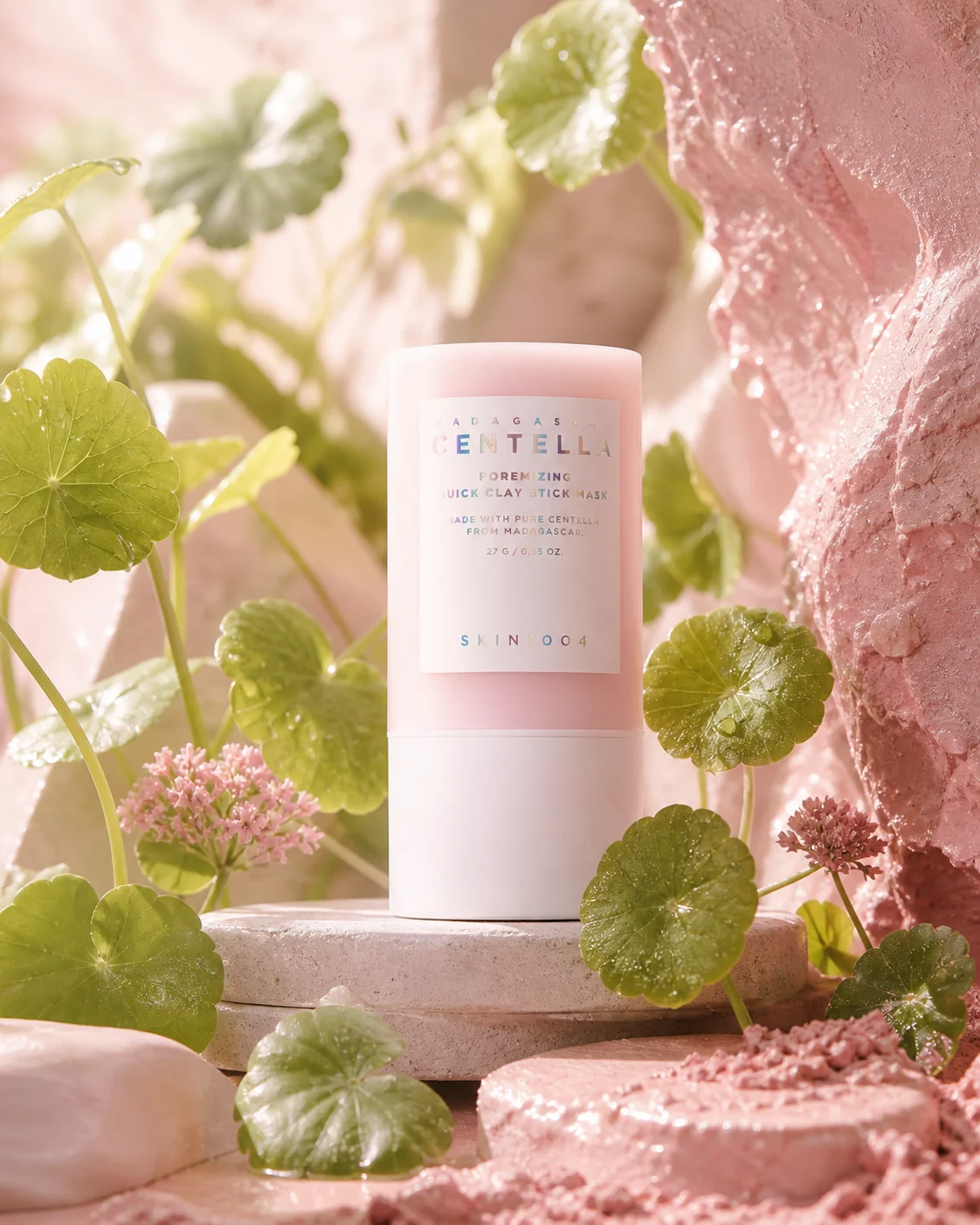 Skin1004 Madagascar Centella Poremizing Quick Clay Stick Mask con centella y arcilla rosada
